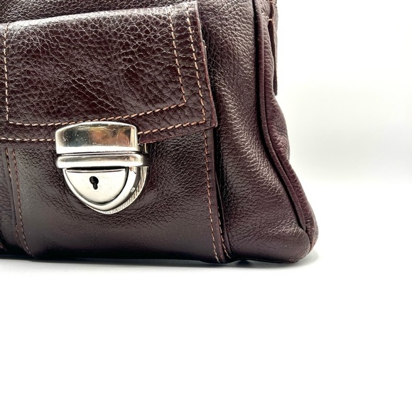 ISANTI BURGUNDY LEATHER BAG SATCHEL SHOULDER BAG GENUINE LEATHER MADE IN ITALY - Picture 10 of 16